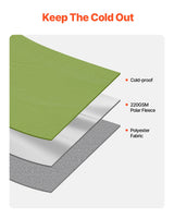 VEVOR Camping Blanket 2 m x 1.5 m Wearable Warm Stadium Blanket Army Green - Top-Down View