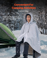 VEVOR Camping Blanket 2 m x 1.5 m Wearable Warm Stadium Blanket Light Grey.