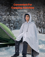 VEVOR Camping Blanket 2 m x 1.5 m Wearable Warm Stadium Blanket Light Grey. - Front View
