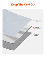 VEVOR Camping Blanket 2 m x 1.5 m Wearable Warm Stadium Blanket Light Grey. - Top-Down View
