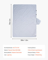 VEVOR Camping Blanket 2 m x 1.5 m Wearable Warm Stadium Blanket Light Grey. - Close-Up Angle