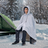 VEVOR Camping Blanket 2 m x 1.5 m Wearable Warm Stadium Blanket Light Grey. - Low Angle