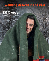 VEVOR Wool Camping Blanket 1.62 m x 2.23 m for Camping Hiking Travel Texture