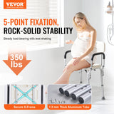 VEVOR Shower Chair, Shower Seat with Back, Adjustable Height Shower Stool, Shower Chair for Inside Shower Bathtub, Non-slip Bathroom Bench Bath Chair for Elderly Disabled Handicap, 158.8 kg Capacity - Front View