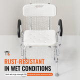 VEVOR Shower Chair, Shower Seat with Back, Adjustable Height Shower Stool, Shower Chair for Inside Shower Bathtub, Non-slip Bathroom Bench Bath Chair for Elderly Disabled Handicap, 158.8 kg Capacity - Top-Down View