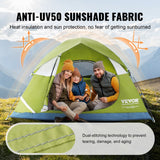 VEVOR Camping Tent, 7 x 7 x 4 ft Fit for 6 Person, Waterproof Lightweight Backpacking Tent, Easy Setup, with Door and Window, for Outdoor Family Camping, Hiking, Hunting, Mountaineering Travel - Top-Down View