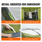 VEVOR Camping Tent, 7 x 7 x 4 ft Fit for 6 Person, Waterproof Lightweight Backpacking Tent, Easy Setup, with Door and Window, for Outdoor Family Camping, Hiking, Hunting, Mountaineering Travel - Rear View