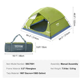 VEVOR Camping Tent, 7 x 7 x 4 ft Fit for 6 Person, Waterproof Lightweight Backpacking Tent, Easy Setup, with Door and Window, for Outdoor Family Camping, Hiking, Hunting, Mountaineering Travel - Close-Up Angle