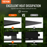 VEVOR LED Grow Light, 400W Full Spectrum Dimmable, High Yield Samsung 2B1B Diodes Growing Lamp for Indoor Plants Seedling Veg and Bloom Greenhouse Growing, Daisy Chain Driver for 4x4/5x5 ft Grow Tent - Front View