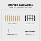 VEVOR Handrail Outdoor Stairs 47.6 X 35.2 Inch Outdoor Handrail Outdoor Stair Railing Adjustable from 0 to 30 Degrees Handrail for Stairs Outdoor Aluminum Black Stair Railing Fit 3-4 Steps - 45-Degree Angle