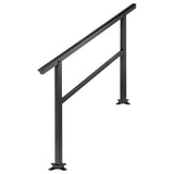 VEVOR Handrail Outdoor Stairs 47.6 X 35.2 Inch Outdoor Handrail Outdoor Stair Railing Adjustable from 0 to 30 Degrees Handrail for Stairs Outdoor Aluminum Black Stair Railing Fit 3-4 Steps - Extra Image