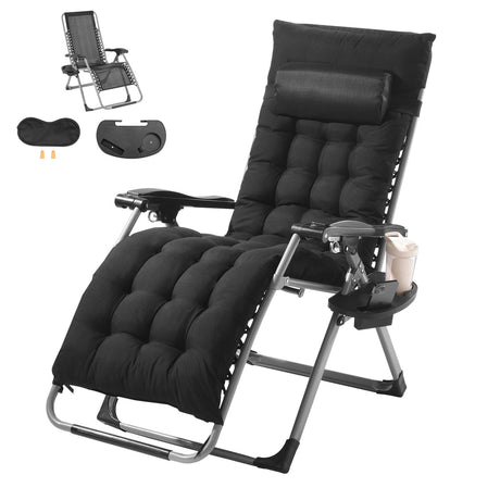 Zero Gravity Chair, 26 inch Zero Gravity Recliner Lounge Chair for Indoor and Outdoor, Adjustable Anti, image 9