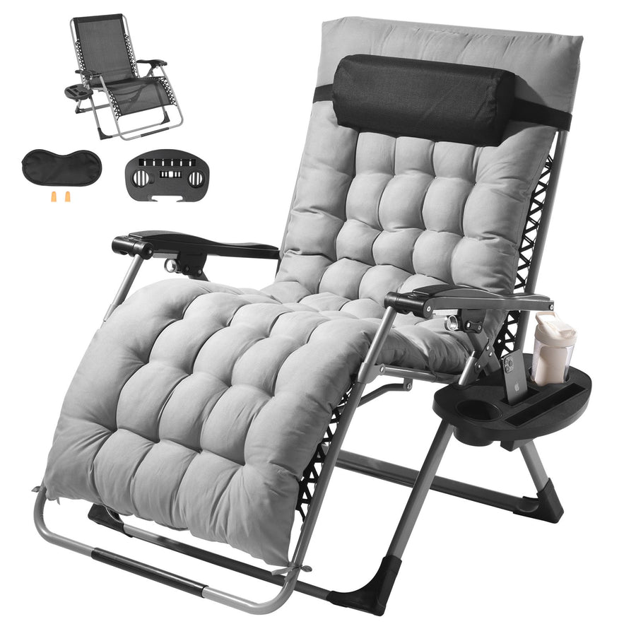 Zero Gravity Chair, 33 inch Zero Gravity Recliner Lounge Chair for Indoor and Outdoor, Adjustable Anti, image 9