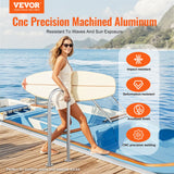 VEVOR Pool Handrail,36 x 13 inch Pool Railing, Aluminum with Base Plate for Indoor/Outdoor Pools, Humanized Swimming Pool Safety Railing for Decks, Rust-Proof Grab Bar with Accessories for Spas Docks - Front View