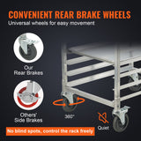 VEVOR Bun Pan Rack, 10-Tier Commercial Bakery Racks with Brake Wheels, Aluminum Racking Trolley Storage for Half & Full Sheet, Speed Rack For Kitchen Home, Bread Baking Equipment, 660x515x985 mm - Front View