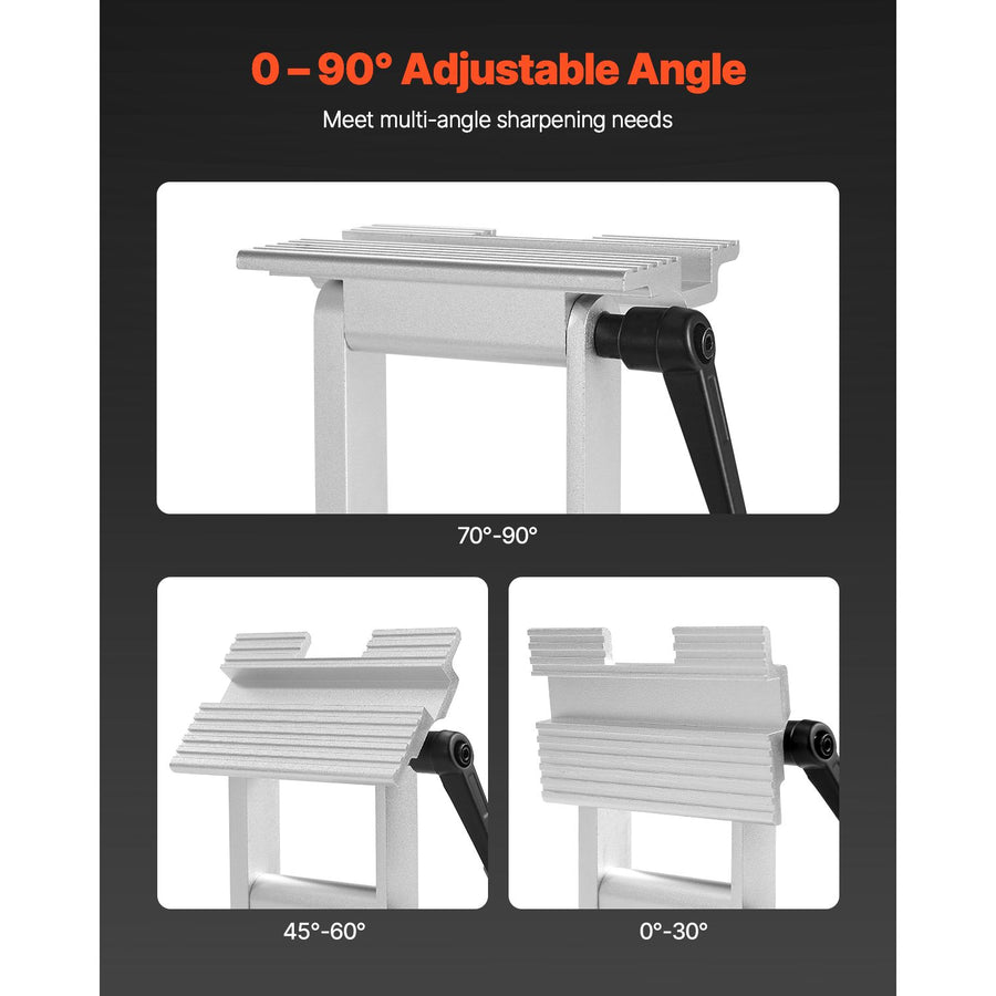 Sharpening Tool Rest Jig, Adjustable Replacement Tool Rest Sharpening Jig for 6" or 8" (152 mm or 203 mm) Bench Grinders – with Flat Miter Slide for 0–2.5 inch (0–64 mm) Wide Blades and Chisels