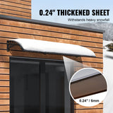 VEVOR Window Door Awning Canopy 965 x 1987 mm, UPF 50+ Polycarbonate Entry Door Outdoor Window Awning Exterior, Front Door Overhang Awning for Sun