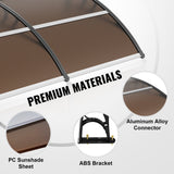 VEVOR Window Door Awning Canopy 965 x 1987 mm, UPF 50+ Polycarbonate Entry Door Outdoor Window Awning Exterior, Front Door Overhang Awning for Sun