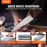 VEVOR Whetstone Knife Sharpening Kit, 2 Dual-Sided Grit Whetstones 400/1000 3000/8000, 10PCS Knife Sharpener Kit with 3 Non-Slip Bases, Angle & Honing