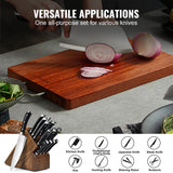 VEVOR Whetstone Knife Sharpening Kit, 2 Dual-Sided Grit Whetstones 400/1000 3000/8000, 10PCS Knife Sharpener Kit with 3 Non-Slip Bases, Angle & Honing Guide, Flattening Stone for All Knives, Scissors - Rear View