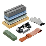 VEVOR Whetstone Knife Sharpening Kit, 2 Dual-Sided Grit Whetstones 400/1000 3000/8000, 10PCS Knife Sharpener Kit with 3 Non-Slip Bases, Angle & Honing