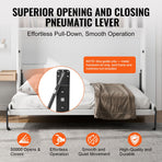 Murphy Bed Kit, Twin Size, Deluxe DIY Wall Bed Mechanical Hardware Kit, Pneumatic Lever Heavy Duty Bed Frame Support, Folding Cabinet Wall Bed Space Saving Design for Guestroom, Easy to Build