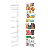 VEVOR 10-Tier Over the Door Pantry Organizer Hanging Storage Rack Adjustable