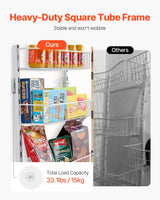 VEVOR 10-Tier Over the Door Pantry Organizer Hanging Storage Rack Adjustable - Top-Down View