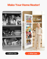 VEVOR 10-Tier Over the Door Pantry Organizer Hanging Storage Rack Adjustable - Rear View