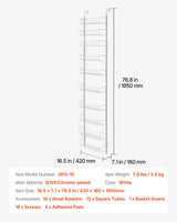 VEVOR 10-Tier Over the Door Pantry Organizer Hanging Storage Rack Adjustable - Close-Up Angle