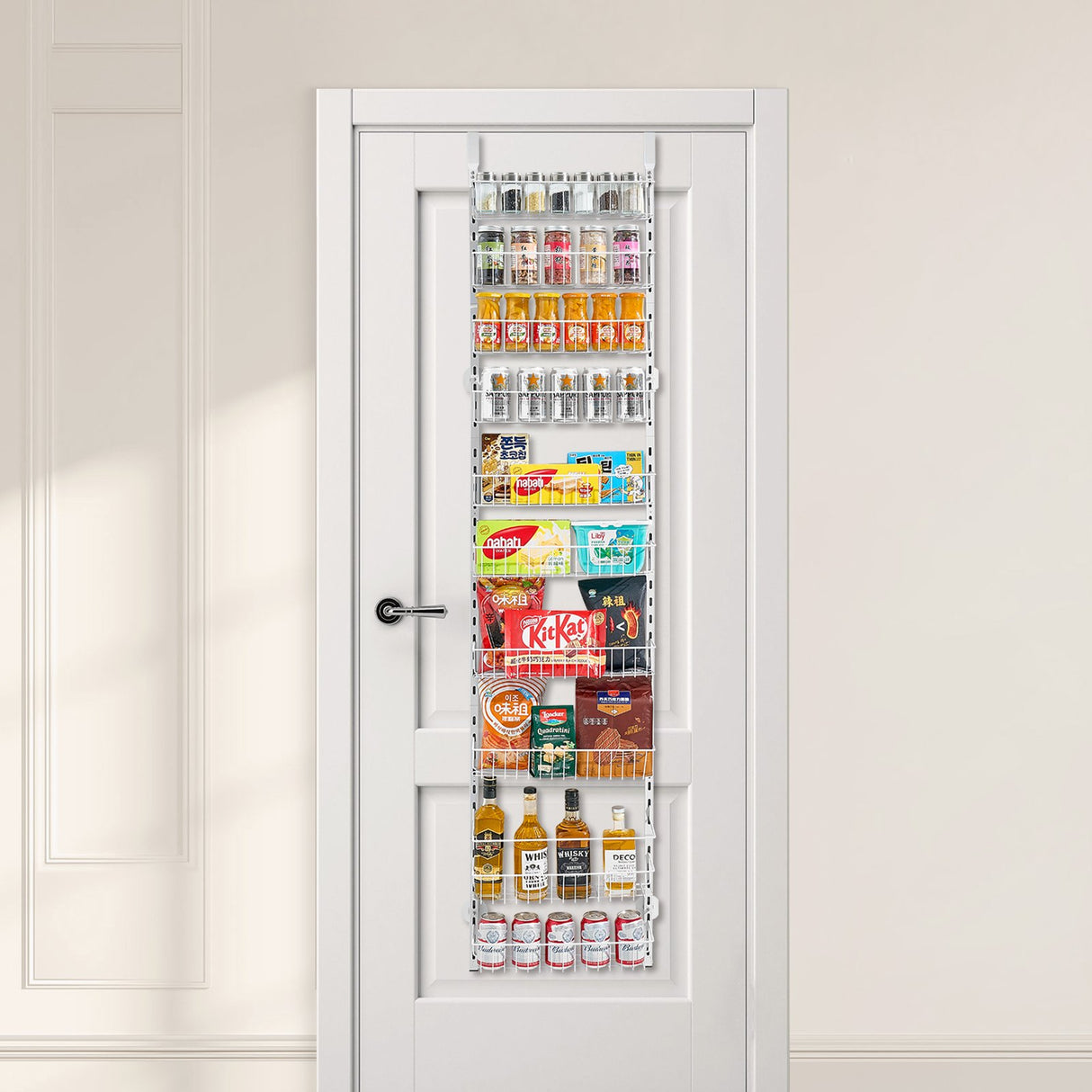 VEVOR 10-Tier Over the Door Pantry Organizer Hanging Storage Rack Adjustable