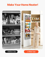 VEVOR 8-Tier Over the Door Pantry Organizer Hanging Storage Rack Adjustable - Rear View