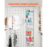 Over the Door Pantry Organizer, 9-Tier Pantry Organization and Storage, Heavy-Duty Steel Hanging Spice Rack, Adjustable Wall Seasoning Shelves, for Home Kitchen Laundry Room Bathroom, White - Side View
