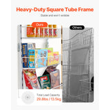 Over the Door Pantry Organizer, 9-Tier Pantry Organization and Storage, Heavy-Duty Steel Hanging Spice Rack, Adjustable Wall Seasoning Shelves, for Home Kitchen Laundry Room Bathroom, White - Top-Down View