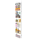 Over the Door Pantry Organizer, 9-Tier Pantry Organization and Storage, Heavy-Duty Steel Hanging Spice Rack, Adjustable Wall Seasoning Shelves, for Home Kitchen Laundry Room Bathroom, White - Extra Image