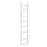Over the Door Pantry Organizer, 9-Tier Pantry Organization and Storage, Heavy-Duty Steel Hanging Spice Rack, Adjustable Wall Seasoning Shelves, for Home Kitchen Laundry Room Bathroom, White - Extra Image