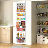 Over the Door Pantry Organizer, 9-Tier Pantry Organization and Storage, Heavy-Duty Steel Hanging Spice Rack, Adjustable Wall Seasoning Shelves, for Home Kitchen Laundry Room Bathroom, White - Extra Image