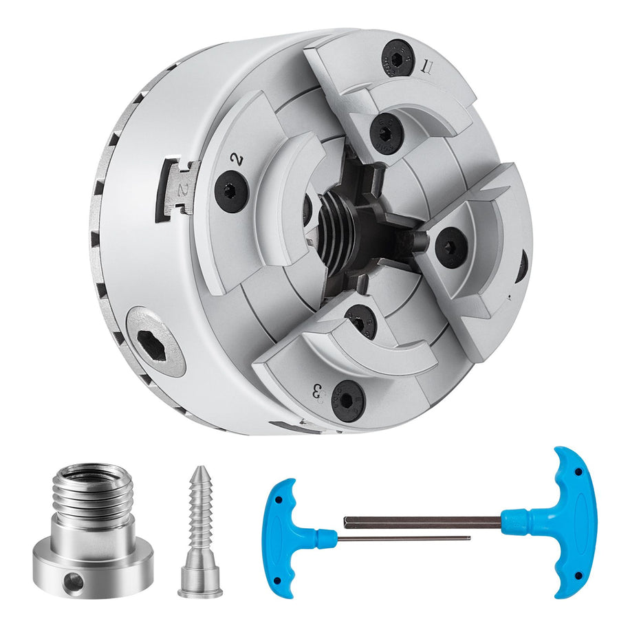 KP2-3/4 Lathe Chuck, 4-Jaw 70 mm Diameter, Metal Lathe Chuck Turning Machine Accessories, Self-centering Tool, for Lathe, Precision Machining, Grinding Machines, Milling Machines