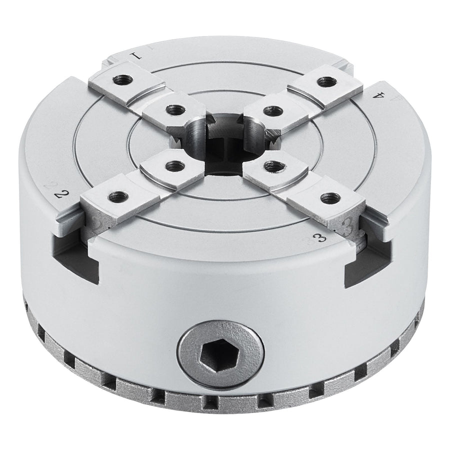 KP965 Lathe Chuck, 4-Jaw 96 mm Diameter, Metal Lathe Chuck Turning Machine Accessories with 5 Sets of Jaws, Self-centering Tool, for Precision Machining, Grinding Machines, Milling Machines