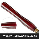 VEVOR Woodworking Lathe Chisel Set 8 Piece Set Lathe Chisel HSS Steel Blades Wood Turning Tools Wooden Case for Storage for Wood Carving Root Carving Furniture Carving Lathes Red - 45-Degree Angle
