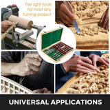VEVOR Woodworking Lathe Chisel Set 8 Piece Set Lathe Chisel HSS Steel Blades Wood Turning Tools Wooden Case for Storage for Wood Carving Root Carving Furniture Carving Lathes Red - Close-Up Angle