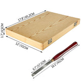 VEVOR Woodworking Lathe Chisel Set 8 Piece Set Lathe Chisel HSS Steel Blades Wood Turning Tools Wooden Case for Storage for Wood Carving Root Carving Furniture Carving Lathes Red - Low Angle