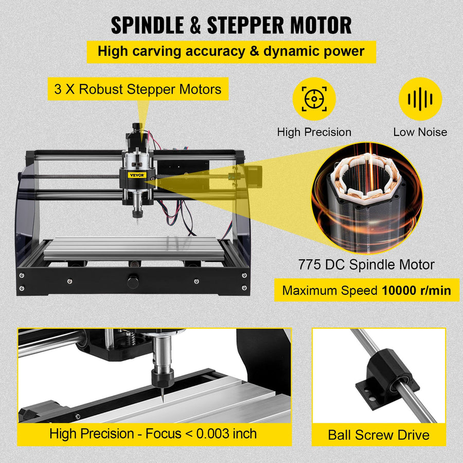 Cnc 3018 Pro 10000RPM Cnc 3018 300×180×45mm Cnc Machine GRBL Control Mini Laser Engraver with Offline Controller 3 Axis laser engraving machine for Carving Milling Plastic Acrylic PVC
