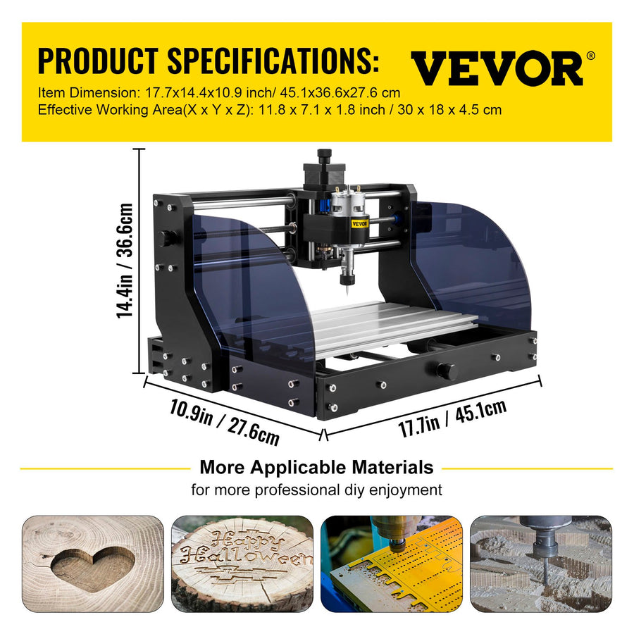 Cnc 3018 Pro 10000RPM Cnc 3018 300×180×45mm Cnc Machine GRBL Control Mini Laser Engraver with Offline Controller 3 Axis laser engraving machine for Carving Milling Plastic Acrylic PVC