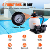 VEVOR Sand Filter Above Ground with 450W Pool Pump 13,000 L/H Flow 6-Way Valve - Top-Down View