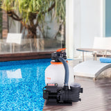 VEVOR Sand Filter Above Ground with 450W Pool Pump 13,000 L/H Flow 6-Way Valve - Close-Up Angle
