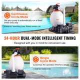VEVOR Sand Filter Above Ground with 850W Pool Pump 18,000 L/H Flow 6-Way Valve - Side View