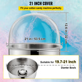 VEVOR Candy Machine Bubble Shield 20.5 Inch Clear Plastic Cotton Candy Cover for Commercial Candy Maker Machine - Front View