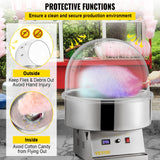 VEVOR Candy Machine Bubble Shield 20.5 Inch Clear Plastic Cotton Candy Cover for Commercial Candy Maker Machine - Top-Down View