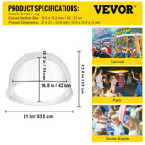 VEVOR Candy Machine Bubble Shield 20.5 Inch Clear Plastic Cotton Candy Cover for Commercial Candy Maker Machine - Rear View